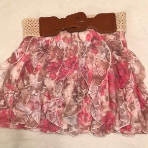 Floral Pattern Swing Skirt